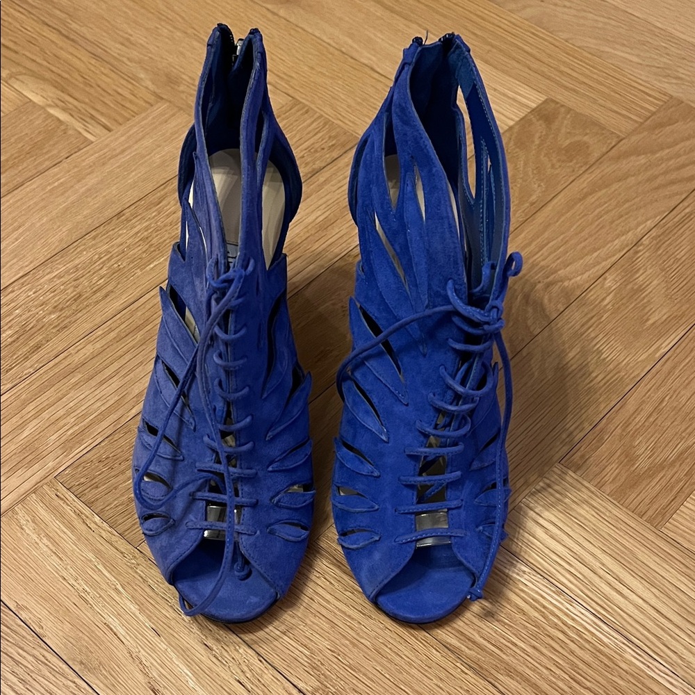 Jimmy Choo Royal Blue Lace-Up Heels